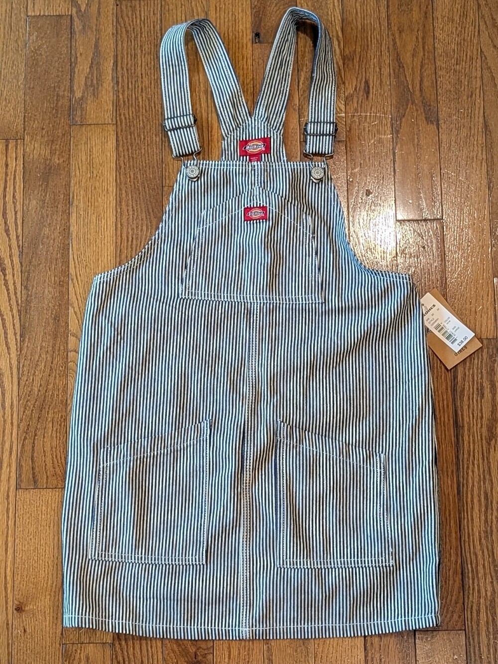 Dickies Stripes Navy And White Overall Dress Large New